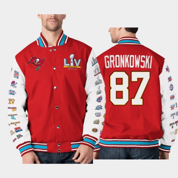 Buccaneers Rob Gronkowski Super Bowl LV Commemorative Jacket - Red White