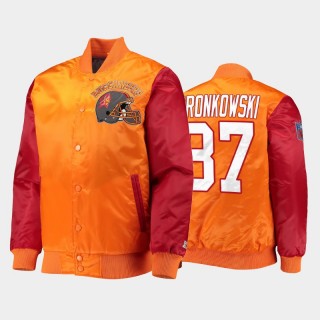 Buccaneers Rob Gronkowski Throwback Locker Room Full-Snap Jacket - Orange Red