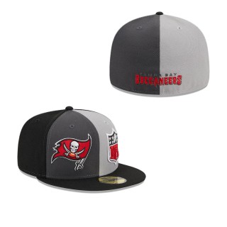 Men's Tampa Bay Buccaneers Gray Black 2023 Sideline 59FIFTY Fitted Hat