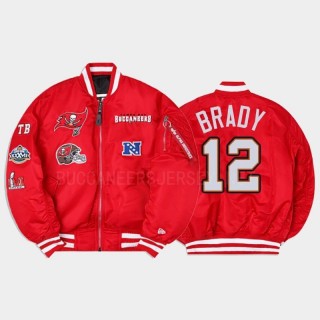 Tampa Bay Buccaneers Tom Brady Alpha Industries MA-1 Bomber Jacket - Red