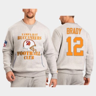 Buccaneers Tom Brady Throwback Gray Locker Room End Zone Sweatshirt