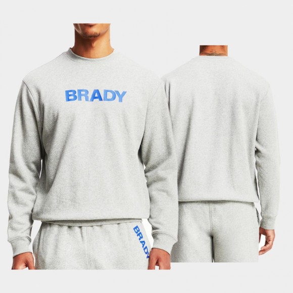 Tampa Bay Buccaneers Tom Brady Wordmark Gray Pullover Sweatshirt