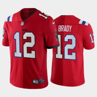 Tampa Bay Buccaneers Patriots Tom Brady Split Vapor Limited Jersey - Red