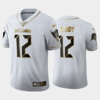 Tampa Bay Buccaneers #12 Tom Brady White Golden Limited Jersey