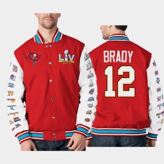 Buccaneers Tom Brady Super Bowl LV Commemorative Jacket - Red White