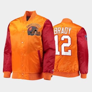 Buccaneers Tom Brady Throwback Locker Room Full-Snap Jacket - Orange Red